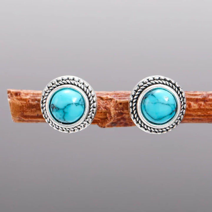 HARPER | VINTAGE BOHEMIAN IMITATION TURQUOISE STUD EARRINGS