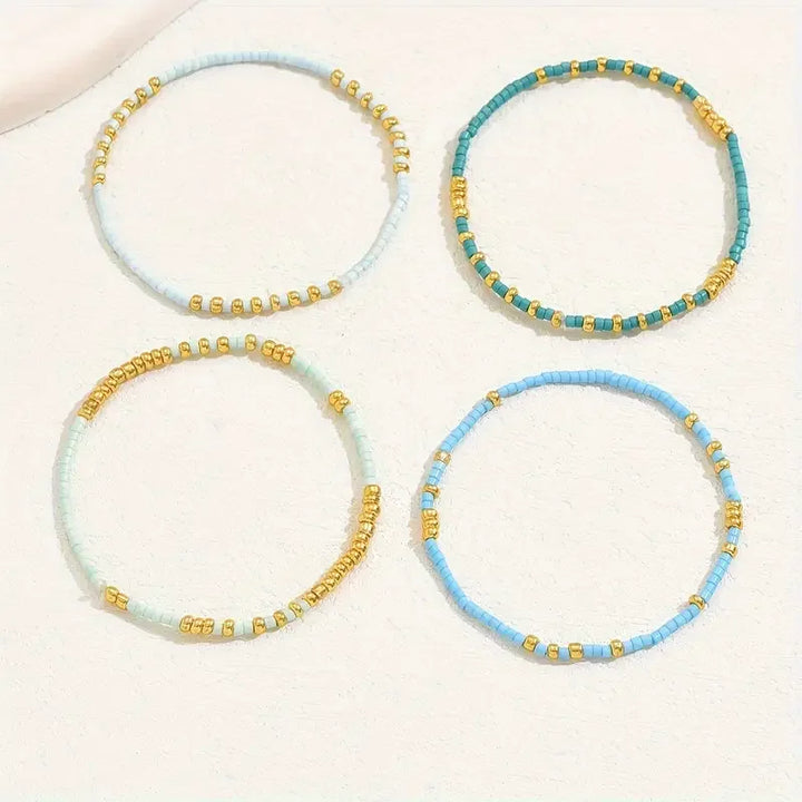 ZARA | CHIC BOHEMIAN TURQUOISE BEADED BRACELET SET