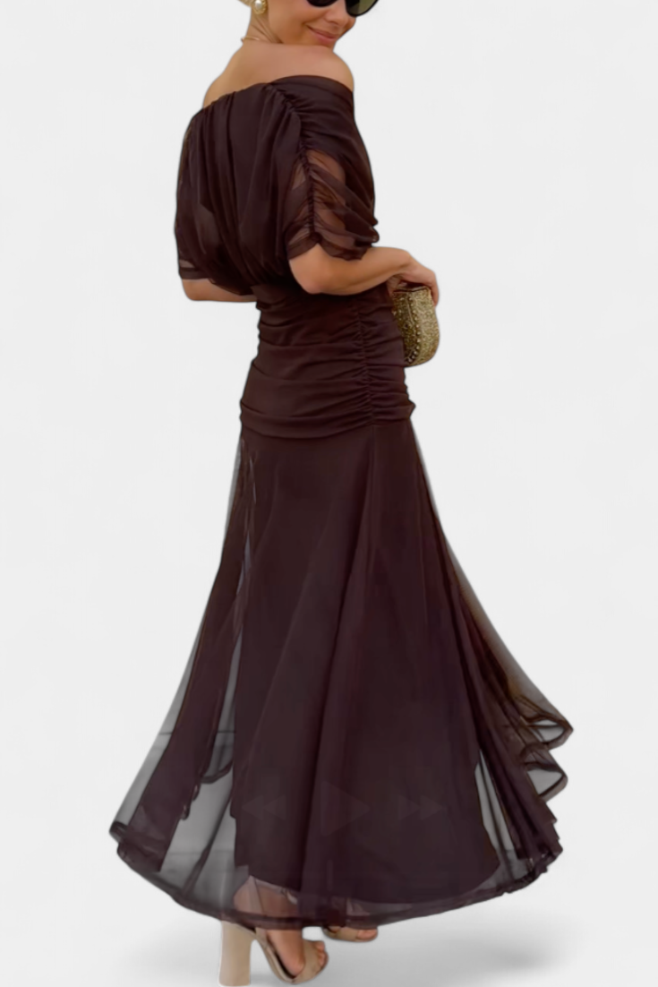 SYLVIA | LONG FLORAL V-NECK DRESS
