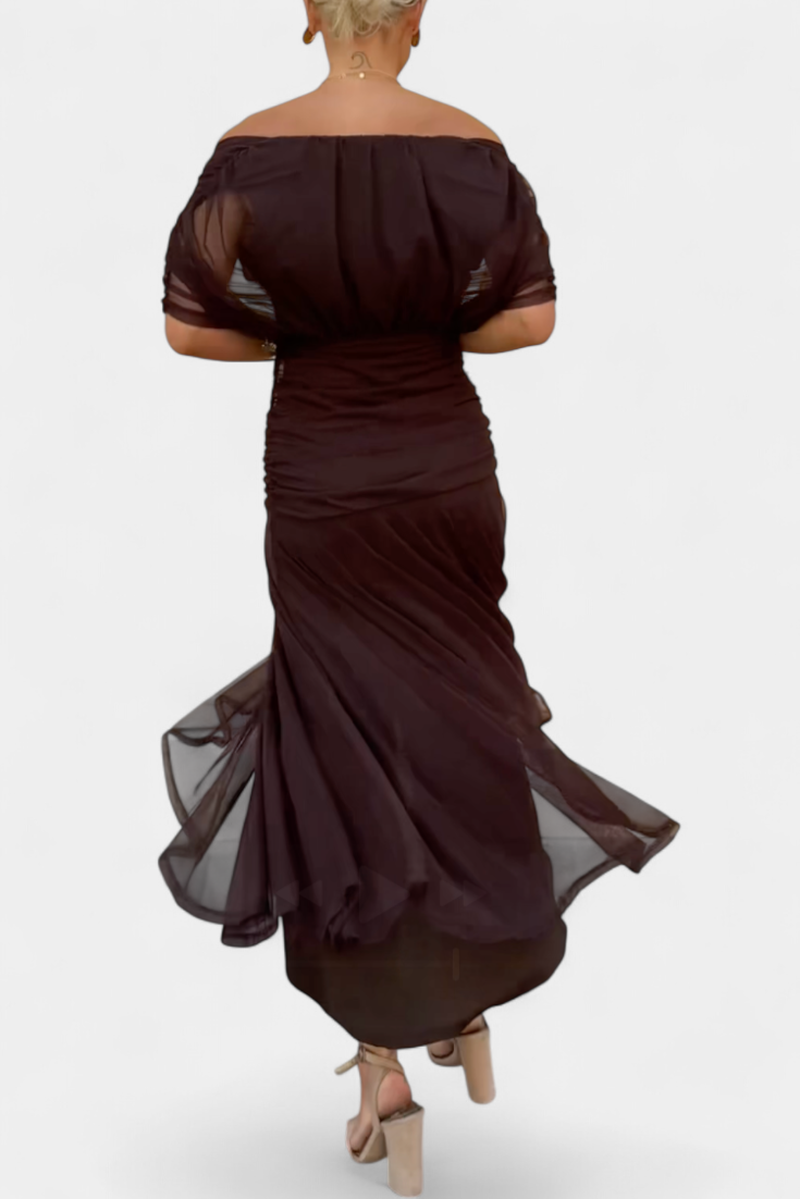 SYLVIA | LONG FLORAL V-NECK DRESS