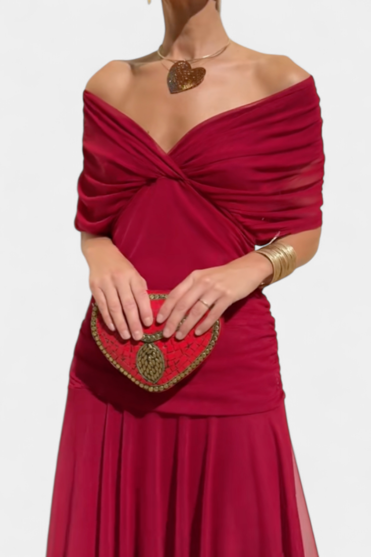 SYLVIA | LONG FLORAL V-NECK DRESS
