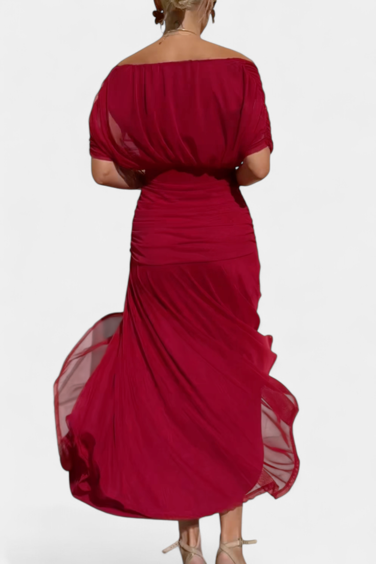 SYLVIA | LONG FLORAL V-NECK DRESS