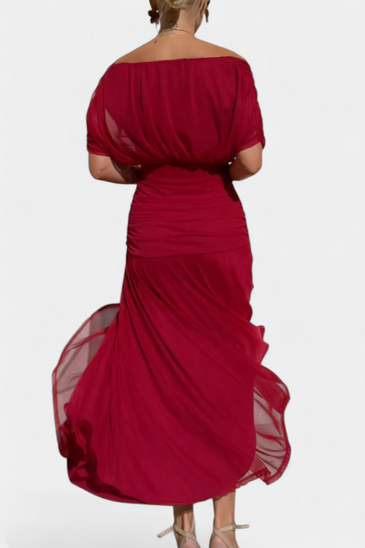 SYLVIA | LONG FLORAL V-NECK DRESS