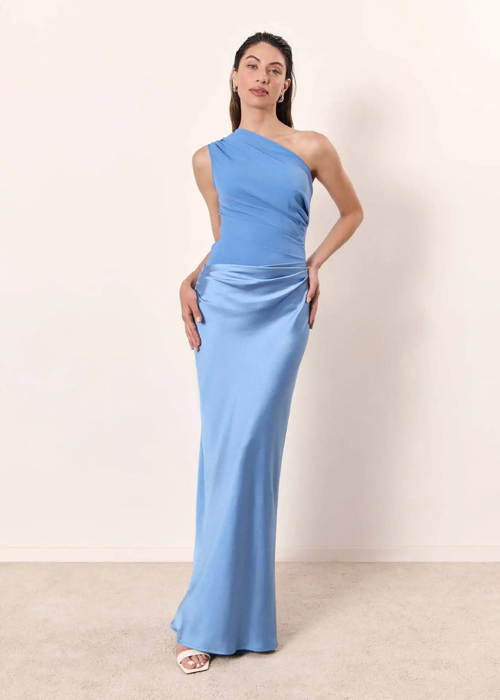 LUNA | SATIN MAXI DRESS WITH SLIT
