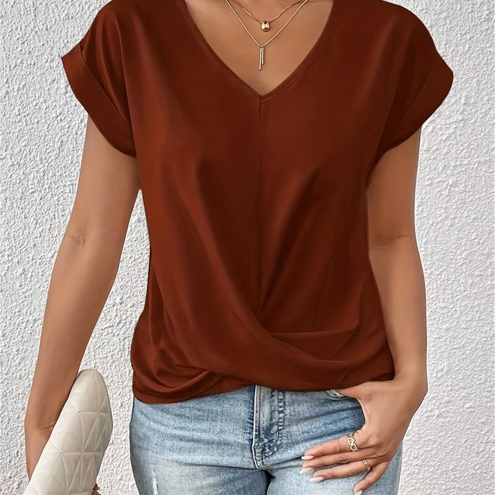 ALICE | FLOWING V-NECK BLOUSE
