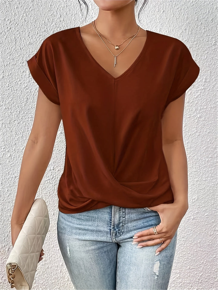 ALICE | FLOWING V-NECK BLOUSE