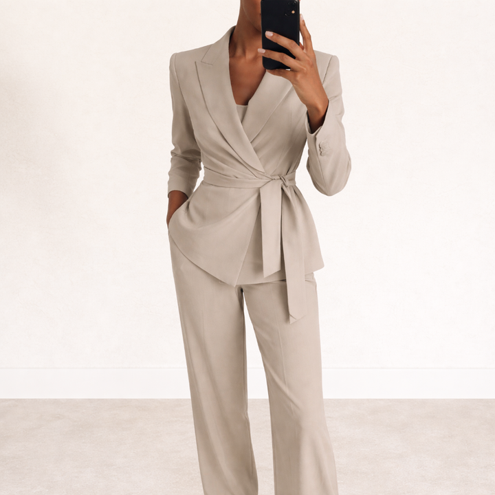 EVELYN | BELTED BLAZER SUIT