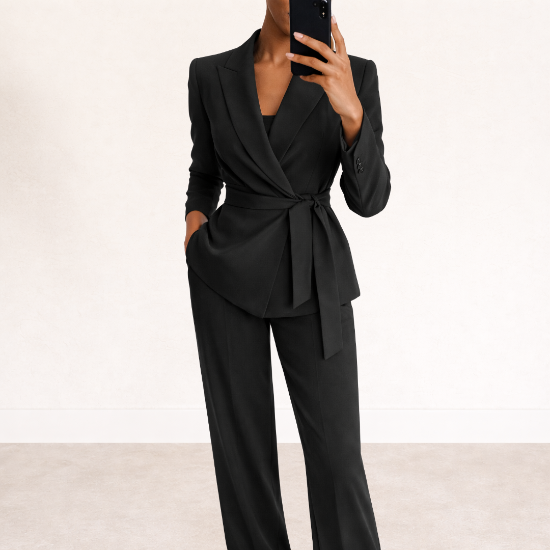 EVELYN | BELTED BLAZER SUIT