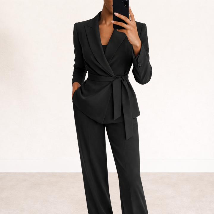 EVELYN | BELTED BLAZER SUIT
