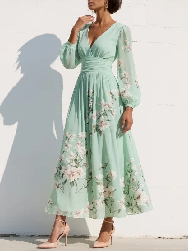 NADETTE | FLORAL LONG SLEEVE MIDI DRESS