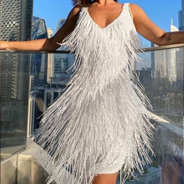 LEANN | ELEGANT FRINGE PARTY DRESS