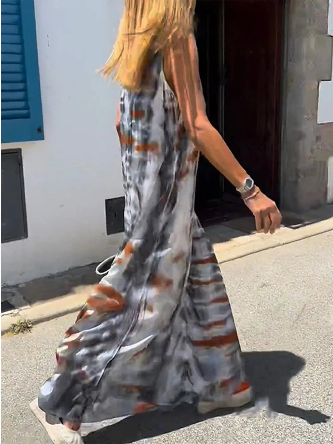 BETTY | TIE-DYE V-NECK MAXI CAMI DRESS
