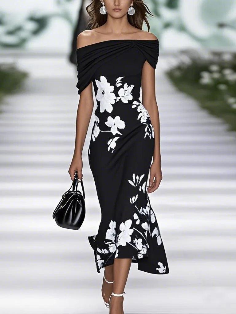 FREDERIQUE | ELEGANT FLORAL PRINT DRESS