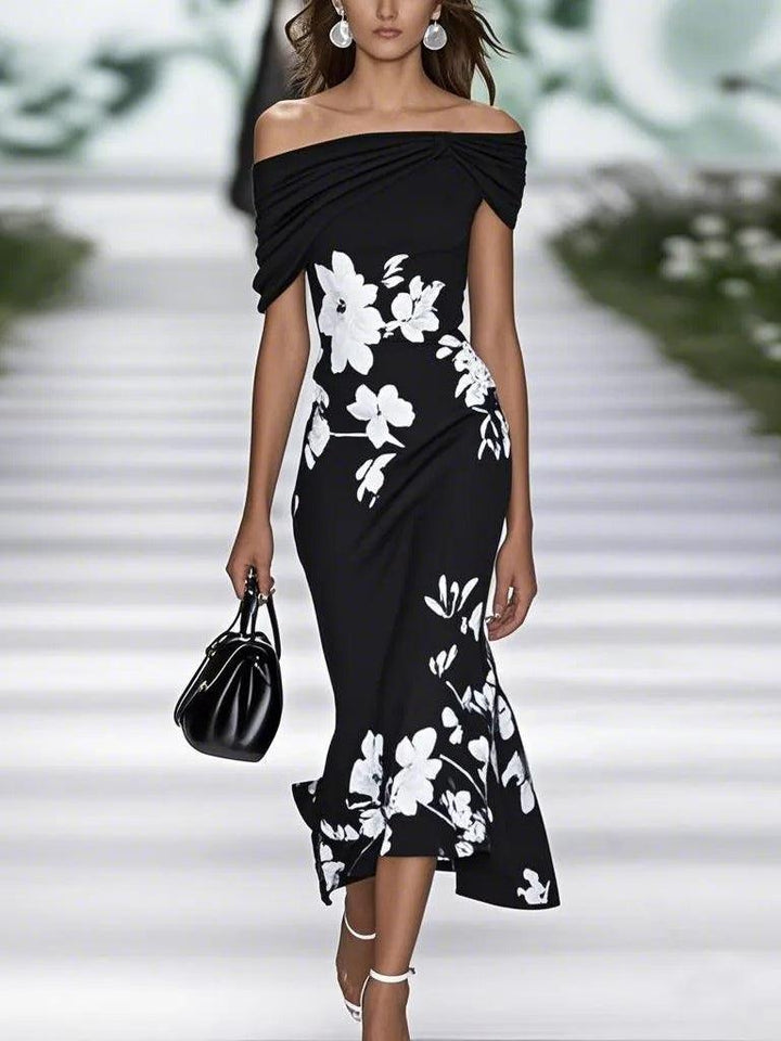 FREDERIQUE | ELEGANT FLORAL PRINT DRESS