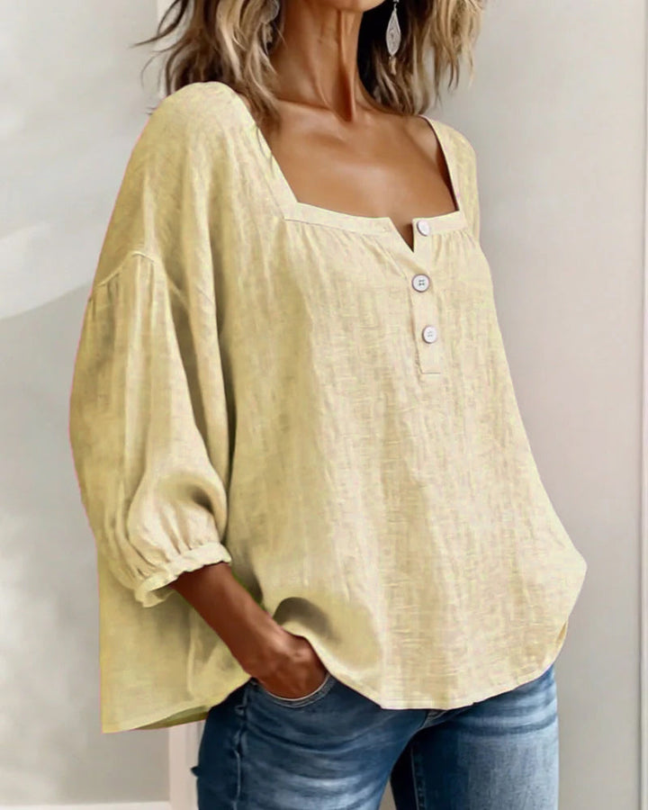 HARPER | SQUARE NECK PUFF SLEEVE BLOUSE