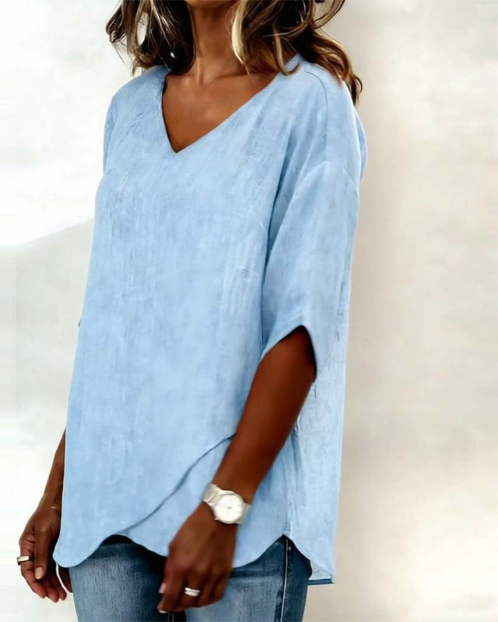 AMELIA | IRREGULAR V-NECK TOP