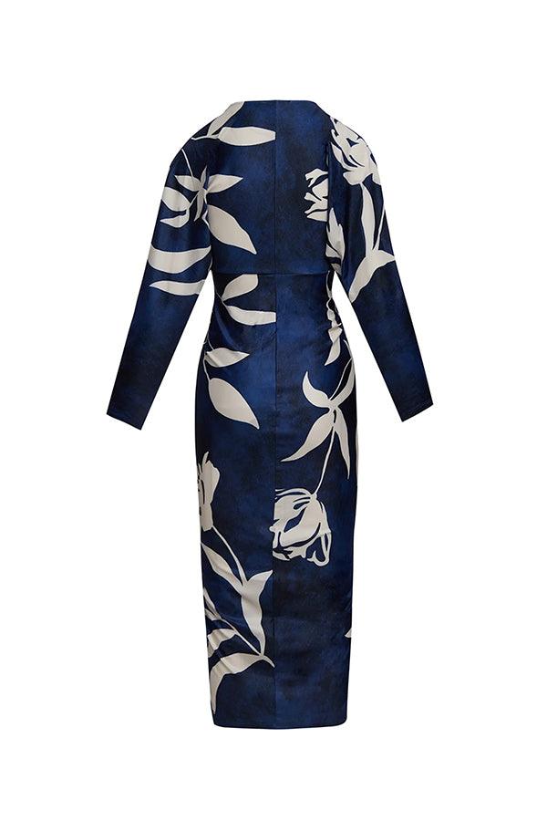 EVA | SUN ESCAPE UNIQUE PRINT DOLMAN MIDI DRESS