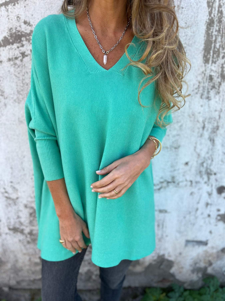 GERALDINE | COMFORTABLE SWEATER WITH V-NECK AND LONG SLEEVES