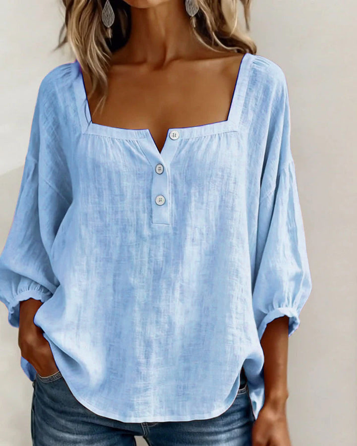 HARPER | SQUARE NECK PUFF SLEEVE BLOUSE