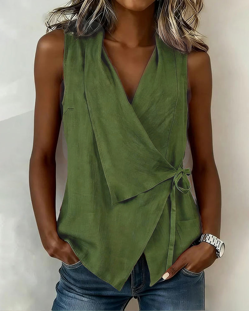 CHLOE | WRAP TOP WITH WIDE STRAPS AND BOW