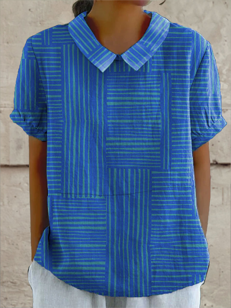 MAYA | STRIPED GEOMETRIC SHIRT