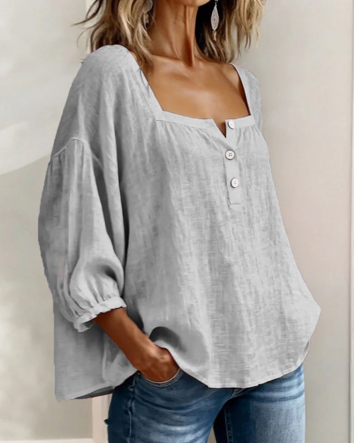 HARPER | SQUARE NECK PUFF SLEEVE BLOUSE