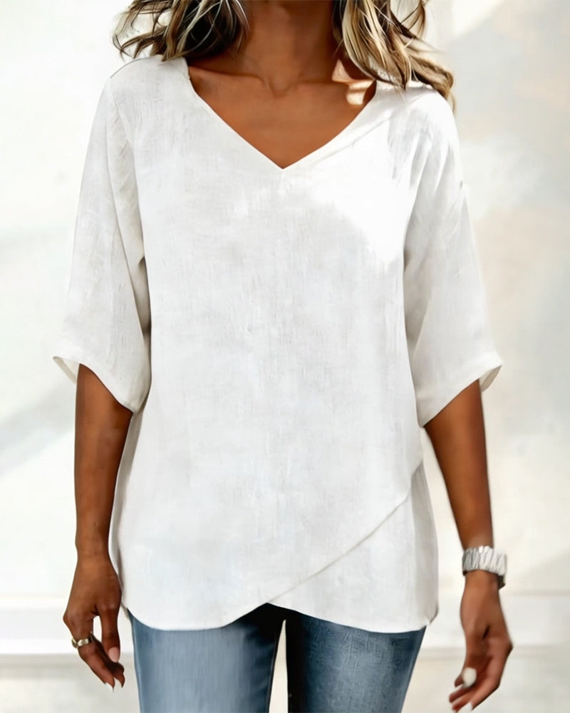 AMELIA | IRREGULAR V-NECK TOP