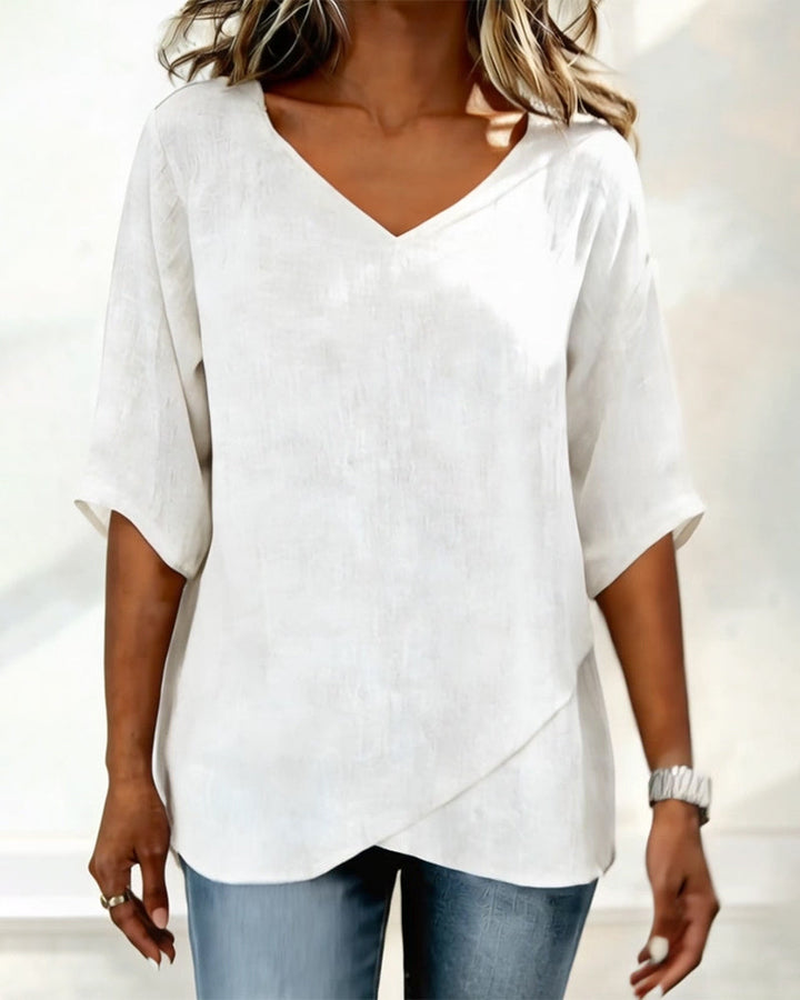 AMELIA | IRREGULAR V-NECK TOP