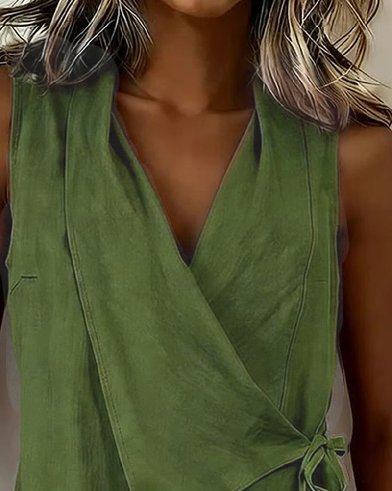 CHLOE | WRAP TOP WITH WIDE STRAPS AND BOW