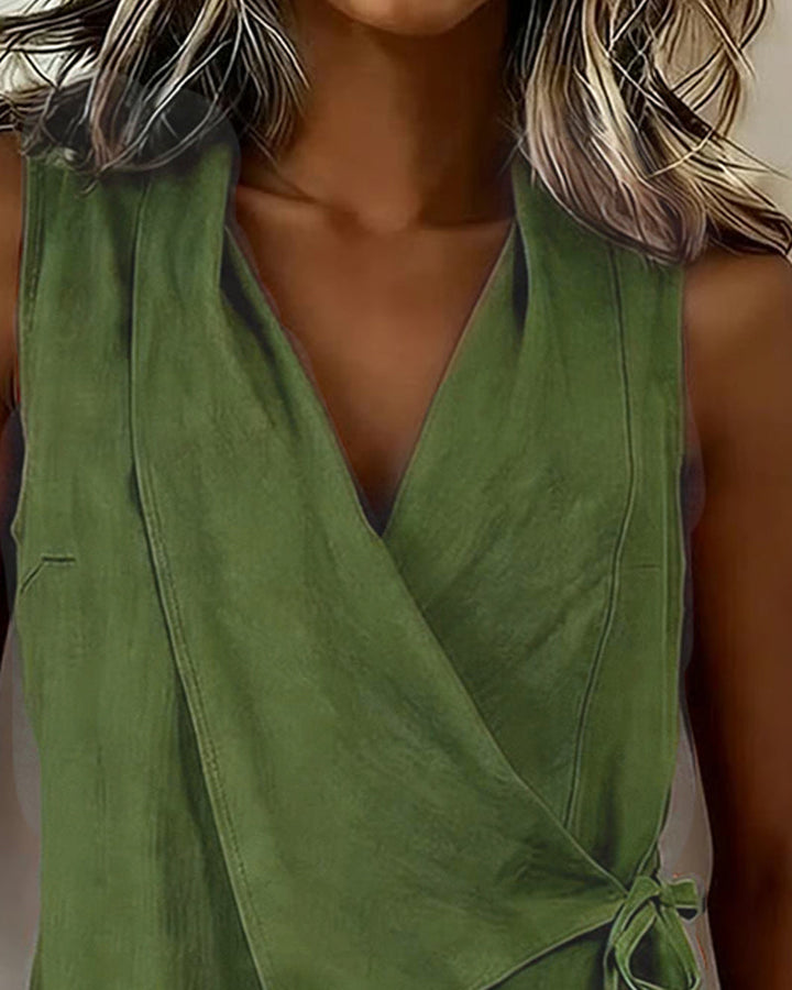 CHLOE | WRAP TOP WITH WIDE STRAPS AND BOW
