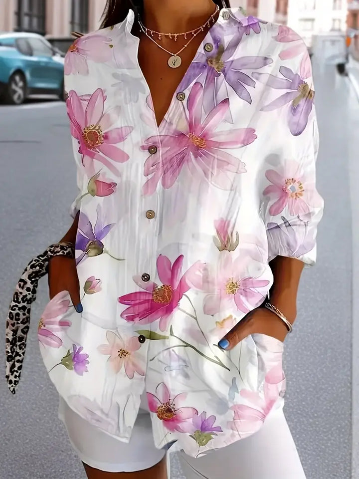 LORENA | LIGHTWEIGHT SUMMER FLORAL BLOUSE