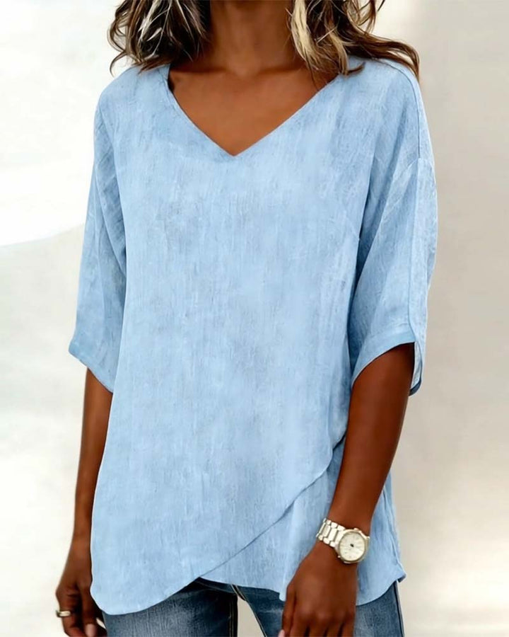 AMELIA | IRREGULAR V-NECK TOP