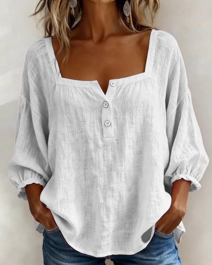 HARPER | SQUARE NECK PUFF SLEEVE BLOUSE