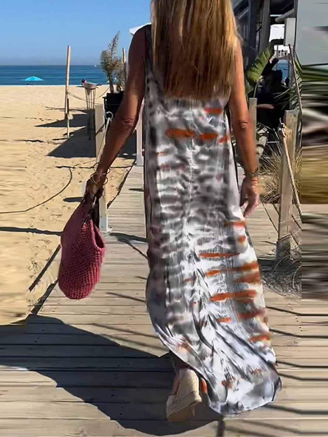 BETTY | TIE-DYE V-NECK MAXI CAMI DRESS