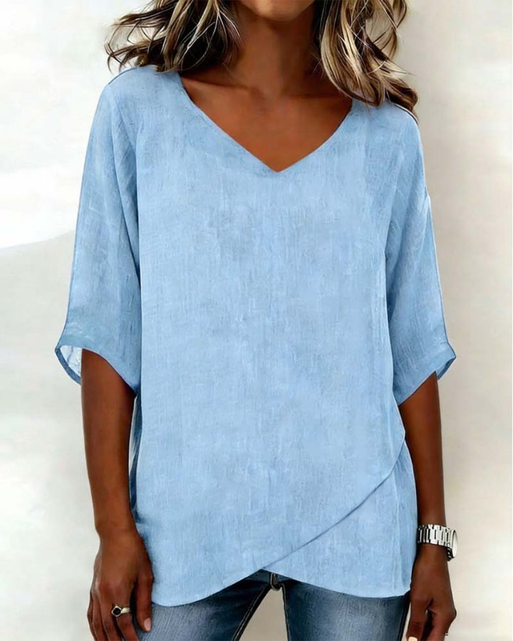 AMELIA | IRREGULAR V-NECK TOP