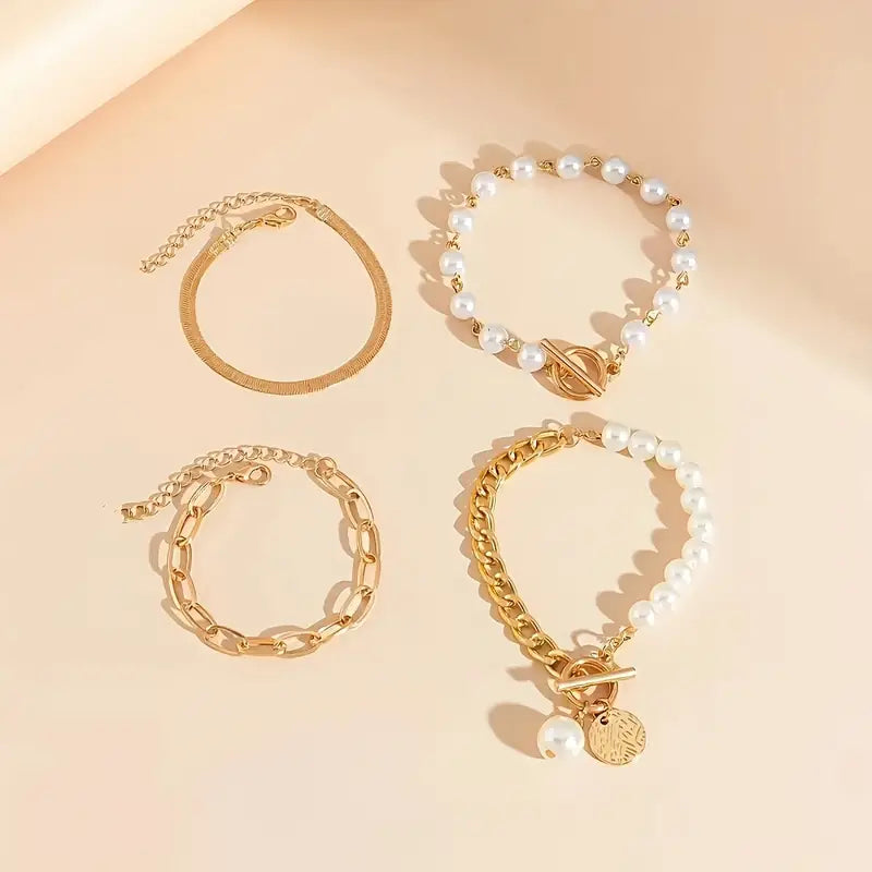 CLEMENTINE | LUXE LAYERED PEARL BRACELET SET