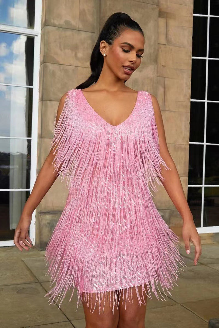 LEANN | ELEGANT FRINGE PARTY DRESS