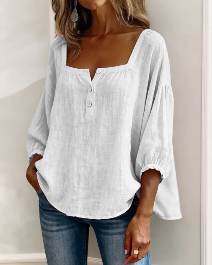 HARPER | SQUARE NECK PUFF SLEEVE BLOUSE