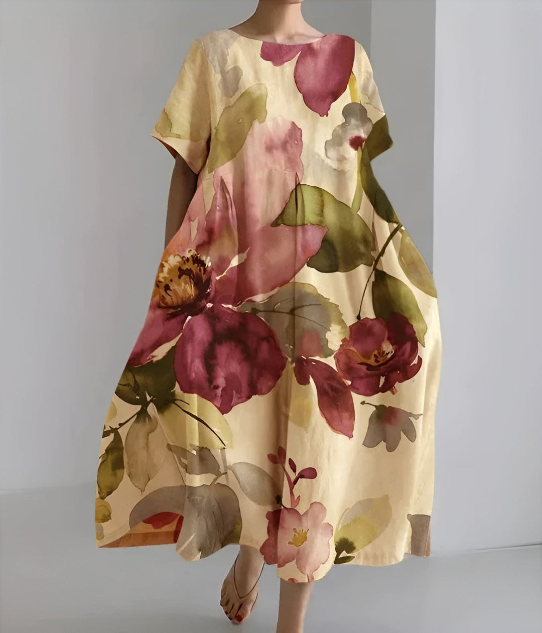 HEIDI | YELLOW SUMMER PRINT MIDI DRESS