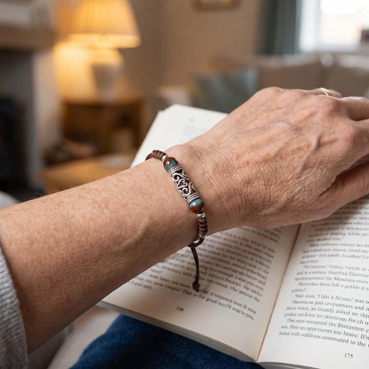 EDITH | TEAL BEAD CORD BRACELET