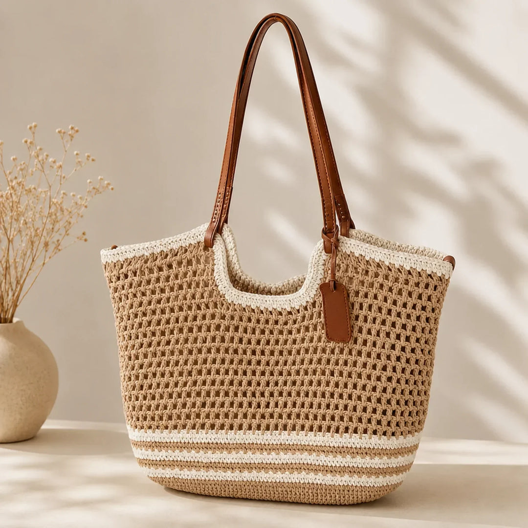 LUELLA | STRIPED HANDWOVEN TOTE BAG