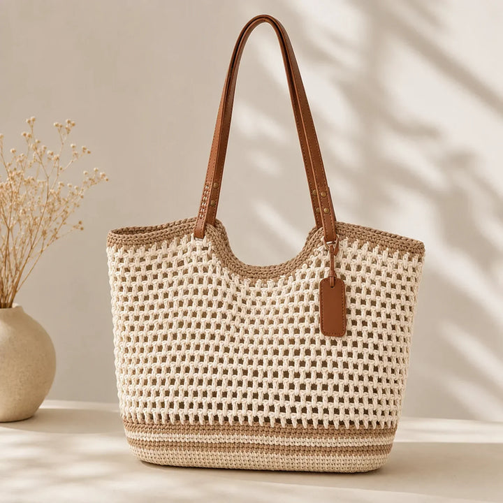 LUELLA | STRIPED HANDWOVEN TOTE BAG