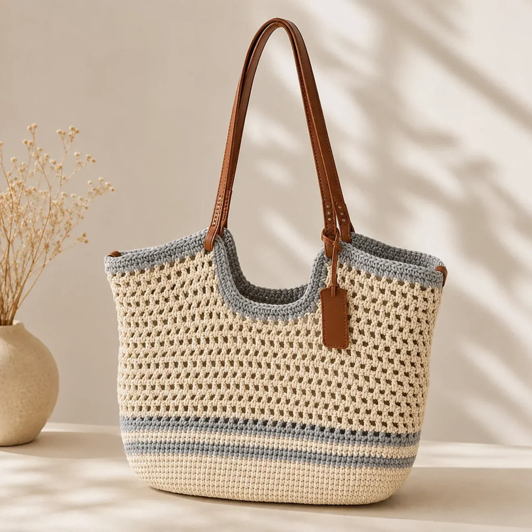 LUELLA | STRIPED HANDWOVEN TOTE BAG
