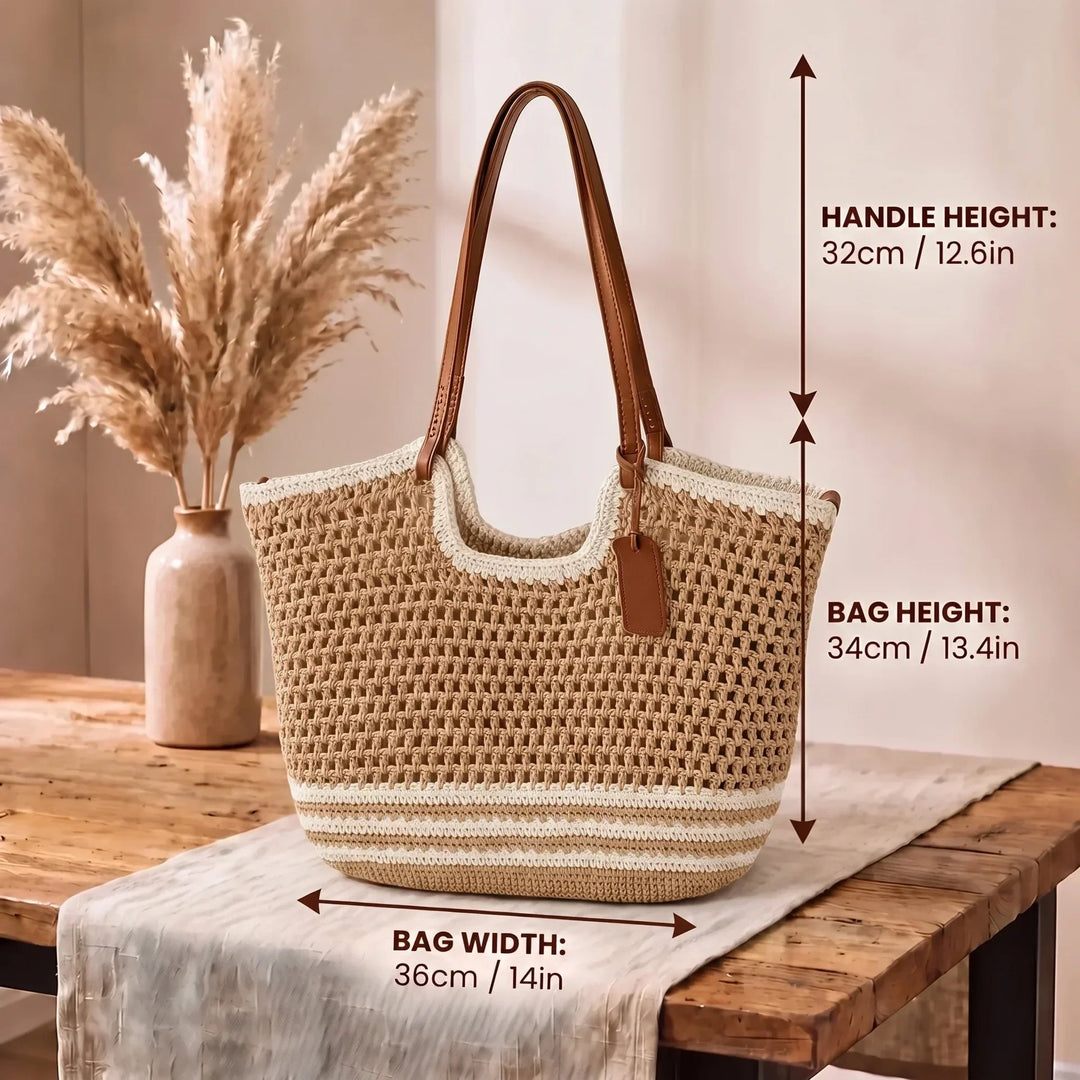 LUELLA | STRIPED HANDWOVEN TOTE BAG