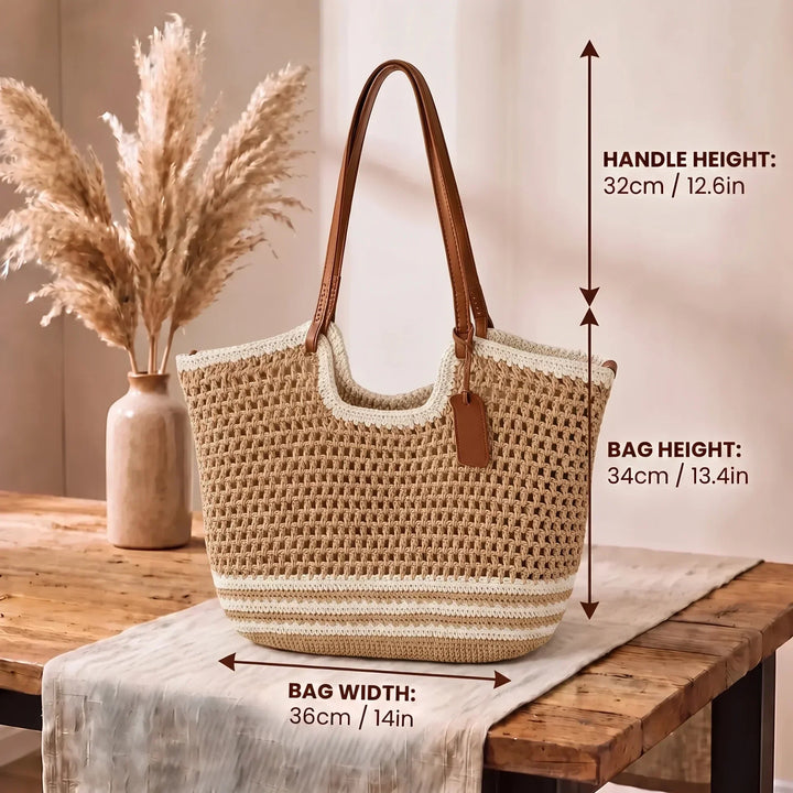 LUELLA | STRIPED HANDWOVEN TOTE BAG
