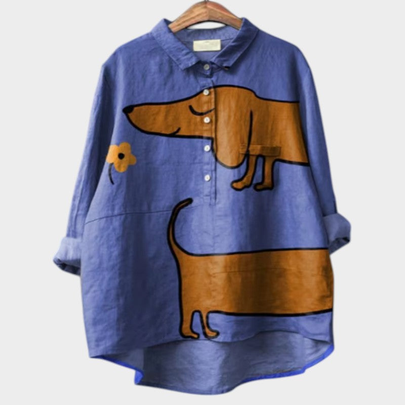 TAMMY | OVERSIZED SHIRT WITH LOVELY DOG DESIGN