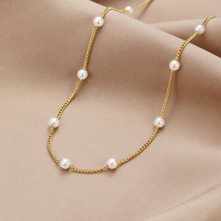 BRONTE | TIMELESS PEARL GOLD NECKLACE