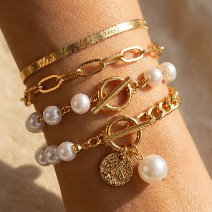 CLEMENTINE | LUXE LAYERED PEARL BRACELET SET