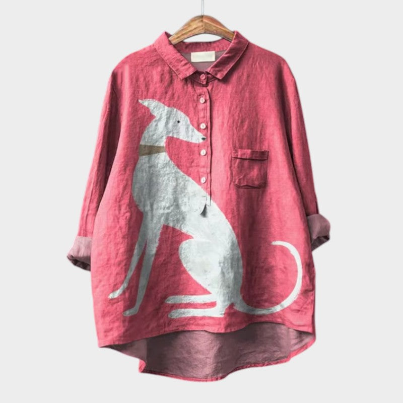 TAMMY | OVERSIZED SHIRT WITH LOVELY DOG DESIGN