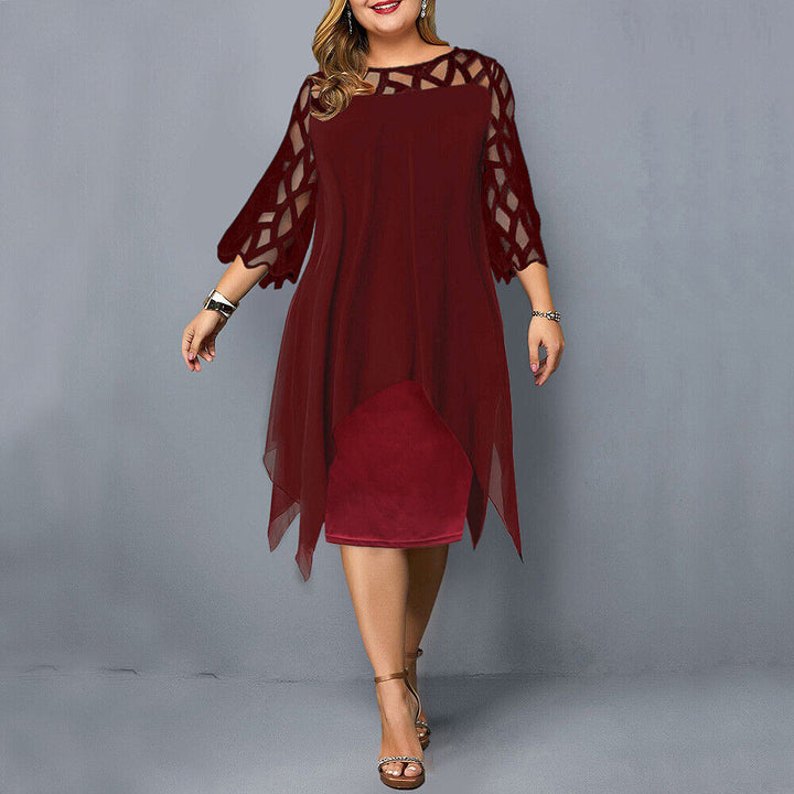 WILHELMINA | CHIC MIDI DRESS IN LARGE SIZE FOR MODERN WOMEN